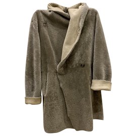 Abrigo reversible de piel gris - Autre Marque