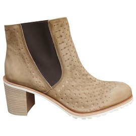 Botas Chelsea Paraboot de piel beige 37