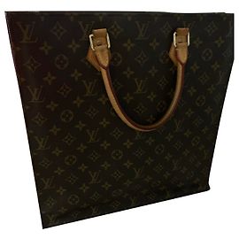 Borsa tote Louis Vuitton in pelle marrone scuro
