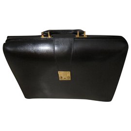 Lancel Leather Briefcase Black