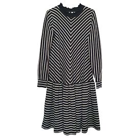 Vestido Sudadera a Rayas Mads Norgaard Negro Crema Plata