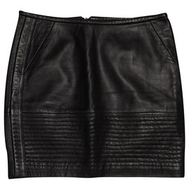 Minifalda de cuero negra Sandro