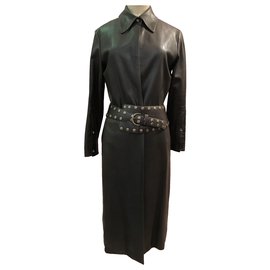 Manteau en cuir d’agneau Yves Saint Laurent + ceinture NoemiLiberti