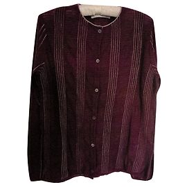 Pringle Of Scotland Strickjacke Burgund Merino Wolle und Seide