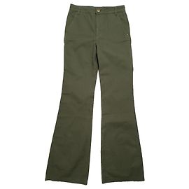 Pantaloni svasati Tory Burch verde cotone
