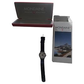 Autre Marque Mondaine Uhr Leder schwarz