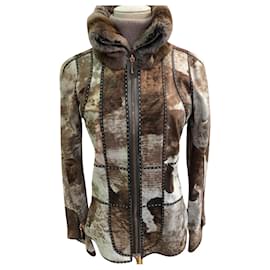 Fendi Short Foal Jacket with Chinchilla Collar