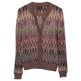 Conjunto M Missoni Cardigan 2 em 1 Castanho Algodão