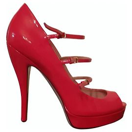 Zapatos de tacón Gucci Peep Toe Fucsia piel charol 39