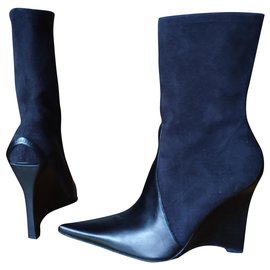 CASADEI ANKLE BOOTS EM CAMA E COURO - Casadei