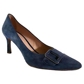 Décolleté Tod's in pelle di cervo blu 38