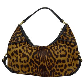 Sac bandoulière Yves Saint Laurent Imprimé Léopard Veau Pony Hair