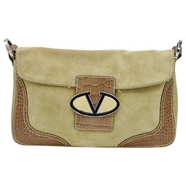 Borsa a tracolla Valentino Garavani in camoscio beige