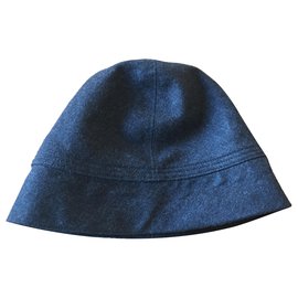 Sombrero Motsch Hermès de fieltro de lana gris carbón