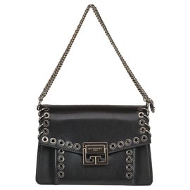 Borsa a tracolla Givenchy GV3 in pelle nera con borchie