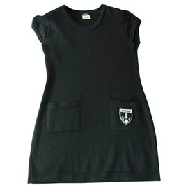 Vestido Chanel negro de algodón
