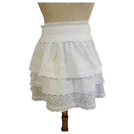 Falda Tara Jarmon Blanca de Algodón