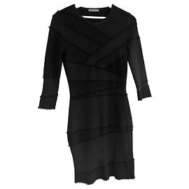 Alexander McQueen Schwarzes Strickkleid aus Viskose