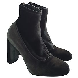 Botas Aeyde de tela gris oscuro