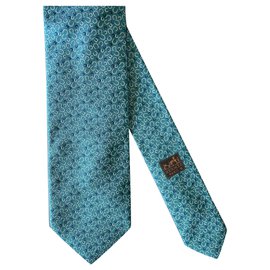 Hermès Fers en Vrac Silk Jacquard Tie Green