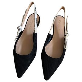 Ballerine Slingback Christian Dior Nere in Tela 36.5