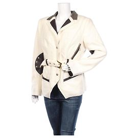Autre Marque Sportalm Jacke aus Wolle und Leder Beige XL
