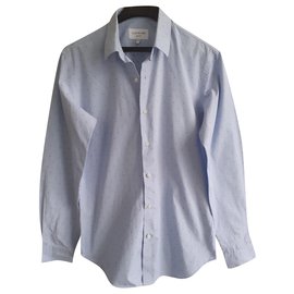 Autre Marque Camicia FIGARET Slim Fit in cotone a costine azzurro