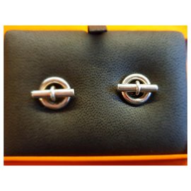 Hermès Mini Chaine d'Ancre Ohrringe Silber