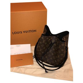 Borsa a secchiello Louis Vuitton NéoNoé marrone scuro pelle