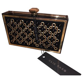 Clutch Elie Saab nera in metallo