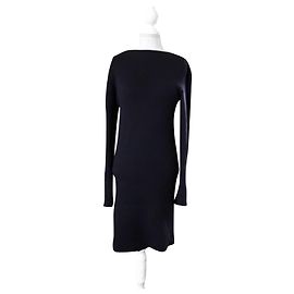 Louis Vuitton Kleid aus Kaschmir in Marineblau mit langen Ärmeln