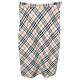 Falda larga Burberry de lana beige
