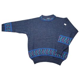 Adidas Pullover blau aus Wolle und Acryl M