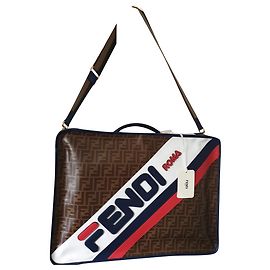 Borsa da viaggio FENDI MANIA con stampa logo - Tela rivestita - Nuovissima con cartellini