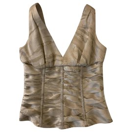 Armani Hellgraues Organza-Bustieroberteil