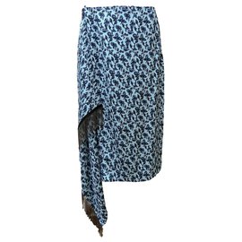 Falda Etro de seda azul multicolor