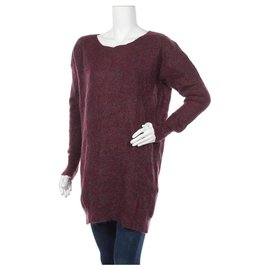 Acne langer Pullover Mohair Wolle Bordeaux Blau
