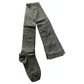 Chanel Strumpfhose Silberfarben Baumwolle Größe L