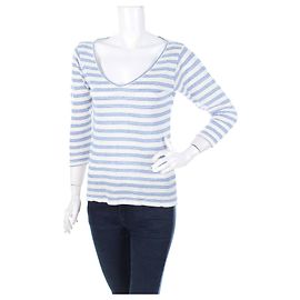 Filippa K Gestreifte Leinenbluse Blau Weiß