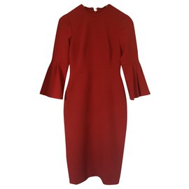 Vestido Doris rojo de viscosa Lk Bennett