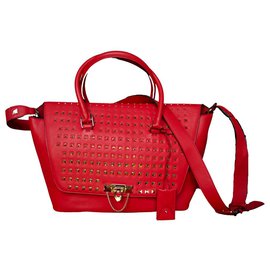 Sac Valentino Garavani Rockstud Demilune en cuir rouge