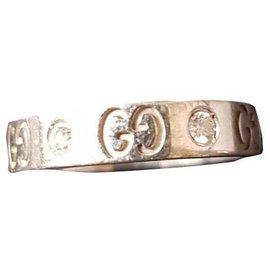 Gucci Icon Ring aus Weißgold mit Diamanten Größe 52
