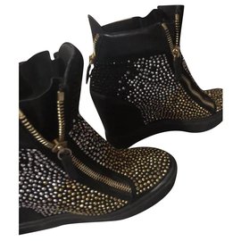 Zapatillas altas Giuseppe Zanotti de piel negra