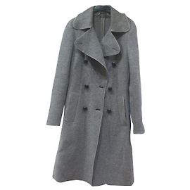 Abrigo sportmax gris con botonadura forrada