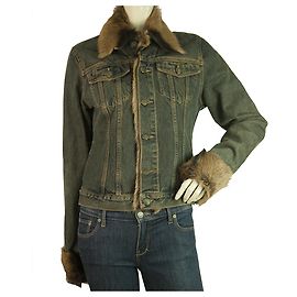 Ventcouvert Vent Couvert Jeans Blue Denim Jacket w. Misura del bordo del collo dei polsini in pelliccia 3