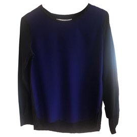 Diane Von Furstenberg Silk Top Navy Blue S
