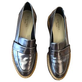 Autre Marque Mocassini Grey Mer in pelle argentata Taglia 40