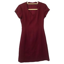 Vestido Adolfo Dominguez de viscosa rojo oscuro