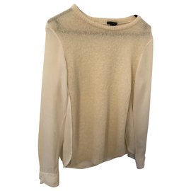 Theory Woll und Seide Pullover Weiß