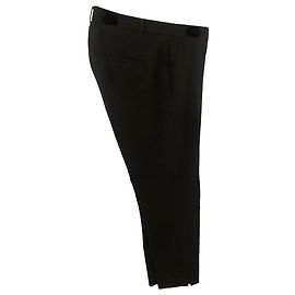 Autre Marque Pantalones de pierna recta gris oscuro poliéster Talla 38
